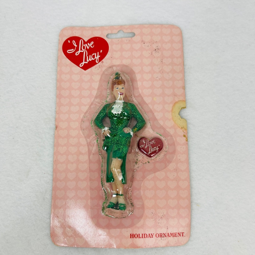 Kurt S. Adler I Love Lucy Holiday Ornament Lucille Ball Green Glitter J2521 Good